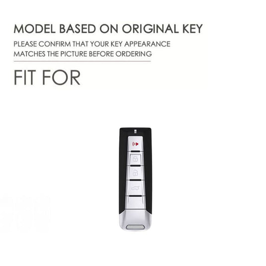 Great Wall Zinc Alloy + PU Leather Car Key Fob Case Cover For WEY VV5, VV6, VV7, Mocha