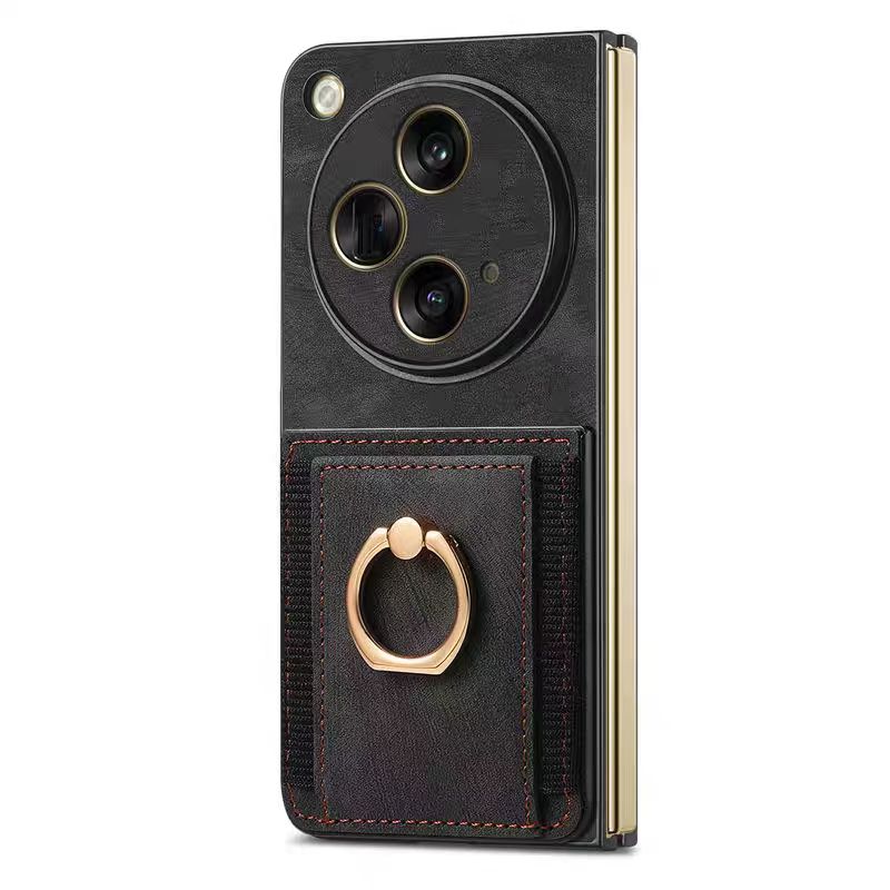 Load image into Gallery viewer, [Built-in Ring Bracket][With Card Solt] OPPO Find N2 Flip Full-coverage Leather Shockproof Wallet Series Case
