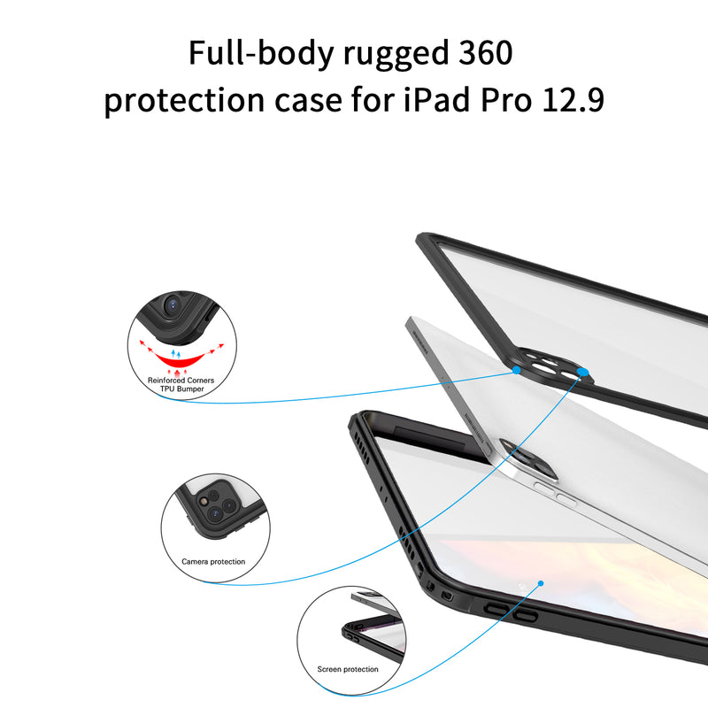 Load image into Gallery viewer, Apple iPad Pro 12.9-inch 4th Gen (2020) Shellbox Waterproof Heavy Duty Lifeproof Style Case
