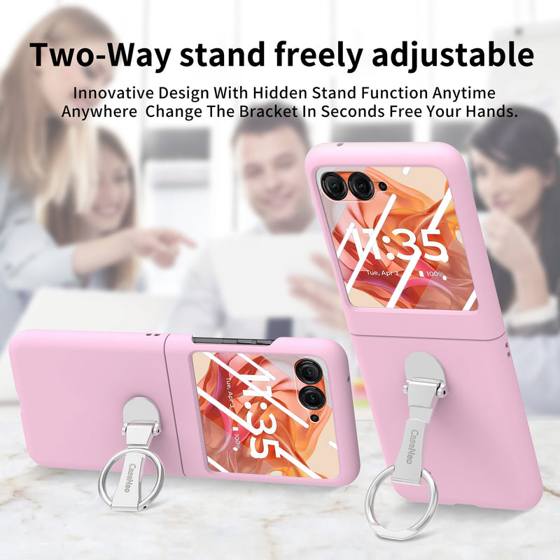 Load image into Gallery viewer, [Built-in Ring Bracket] Motorola Moto Razr 60 Minimalist Solid Color Case with Built-in Screen Protection

