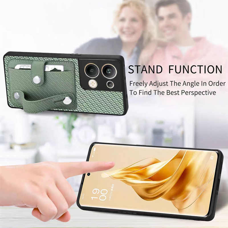 Load image into Gallery viewer, [Built-in Wrist Wrap][With Card Solt] OPPO Reno9/Pro/Pro+ Woven All-inclusive Shockproof Wallet Series Case
