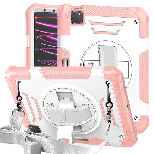 [Built-in Stand][With Wrist Strap] Apple iPad 7/8/9 10.2'' 7/8/9th Gen (2019/2020/2021) EVA Kid Friendly Heavy Duty Ring Holder Stand Case