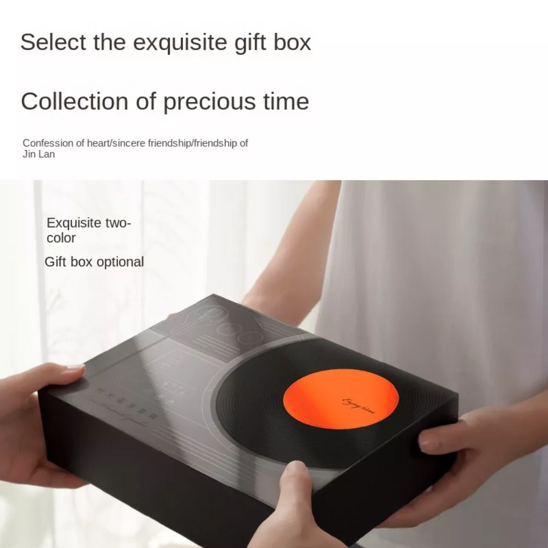 Load image into Gallery viewer, [2 IN 1][USB Port] Portable Desktop Decoration Vinyl Record Style Wireless Clock Bluetooth Speaker
