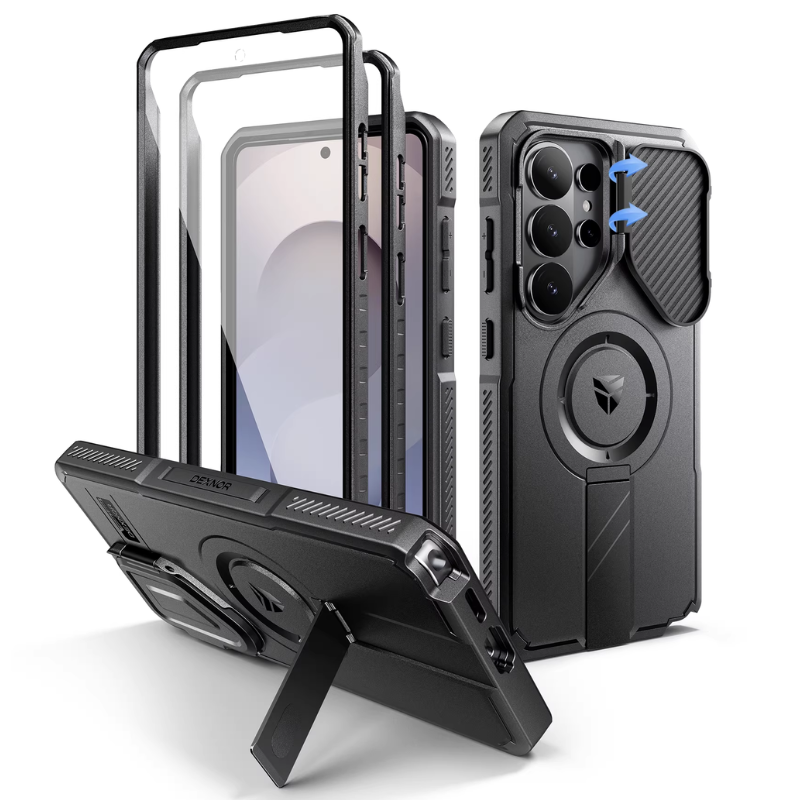 Load image into Gallery viewer, [With Camera Cover][Built-in Stand] Samsung Galaxy S26 Ultra - Dexnor Military Grade Heavy-Duty Shockproof Rugged Case
