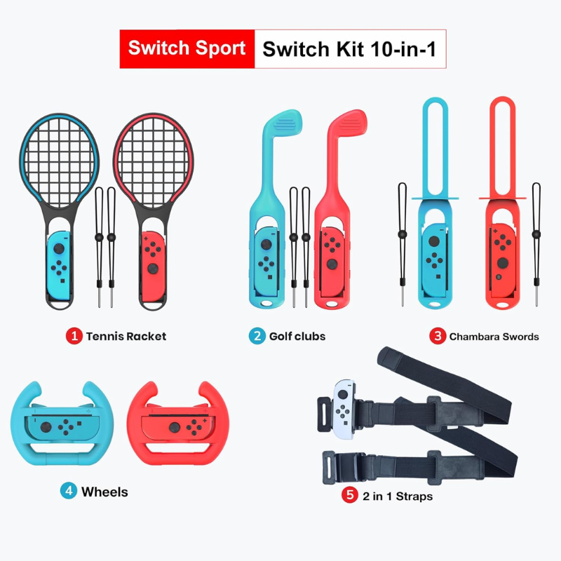 Load image into Gallery viewer, [10 in 1] Switch Sports Game Accessories Set
