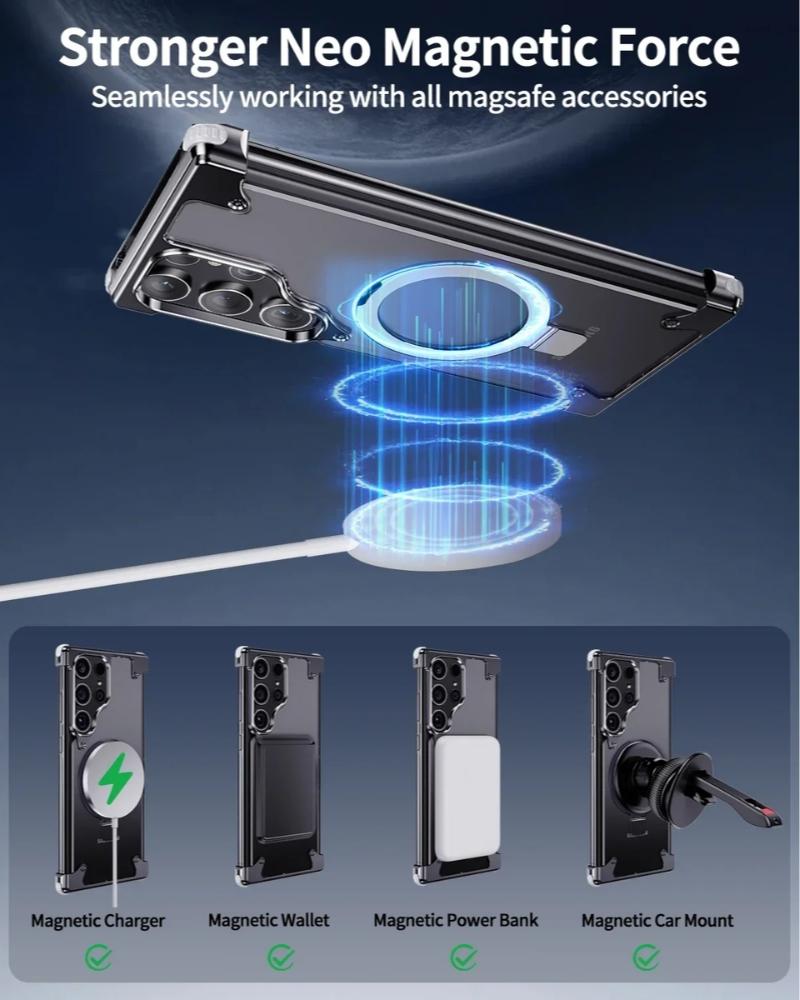 Load image into Gallery viewer, Samsung Galaxy S24/Plus/Ultra - Metal Frameless MagSafe Stand Protective Case
