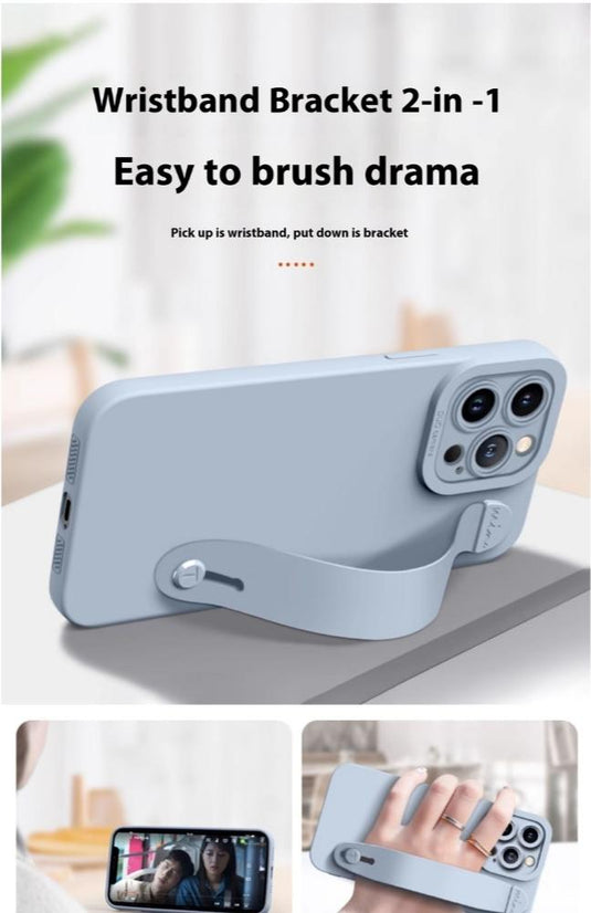 [Wrist Strap Bracket] Apple iPhone 11/Pro/Max - Washable Liquid Silicone Protective Case