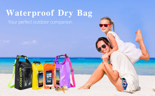 IP68 Waterproof Dry Bag 2L - Roll Top Waterproof Pool Bag,dry bags for kayaking waterproof-w/Phone Pouch,Large Waterproof Phone Pouch,Boating & Kayak Accessories camping