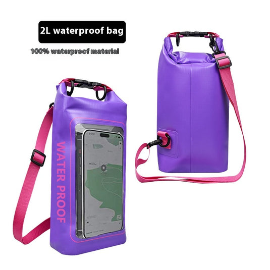 IP68 Waterproof Dry Bag 2L - Roll Top Waterproof Pool Bag,dry bags for kayaking waterproof-w/Phone Pouch,Large Waterproof Phone Pouch,Boating & Kayak Accessories camping