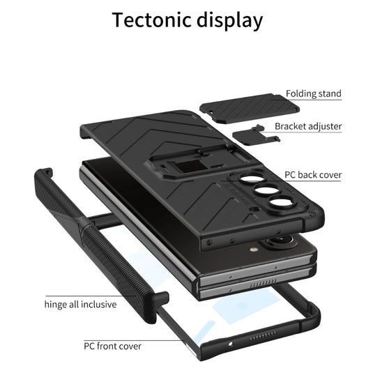 [With Pen Slot] [With Stand] Samsung Galaxy Z Fold 5(SM-F946) - Foldable Magnetic S Pen Creative Storage Armor Protective Case