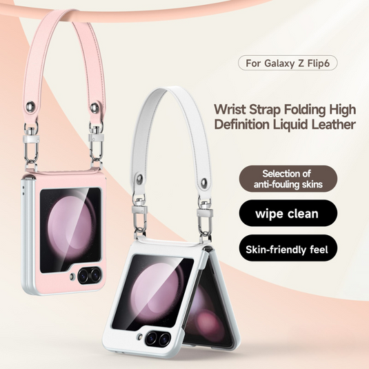 [With Lanyard] Samsung Galaxy Z Flip6 SM-F741 Folding Liquid Leather Anti-fouling Case