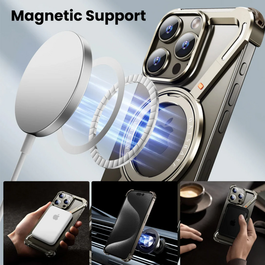 [Z-type metal bracket shell] Apple iPhone 15/Pro/Max - Magsafe Magnetic Phone Case