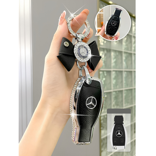 Mercedes Benz Glitter Leather Car Key Fob Case Cover For E300L, C260L, C200, GLB, A200L, S-Class, GLC260, GLE350, GLA - i-Station Mobile Phone & Electronic Device Repair and Accessories