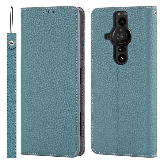 [With Card Slot] Sony Xperia Pro I - Business Flip Genuine Leather Wallet Series Stand Case