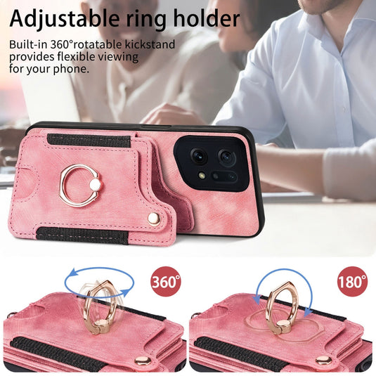 [With Card Slot] OPPO Find X5/Pro - Vintage Detachable Wallet Shockproof Stand Phone Case