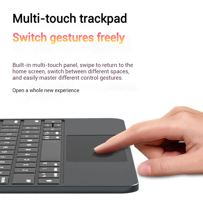 Load image into Gallery viewer, [With Touchpad][Magic Keybord] Apple iPad 10th 10.9&quot; 2022 Smart Multi-Touch Trackpad Magnetic Wireless Keyboard Case With RGB Backlit
