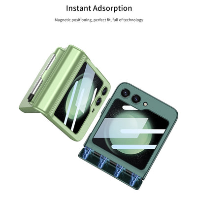 [With Pen Slot] Samsung Galaxy Z Flip 5 (SM-F731) - Magnetic Hinge Shockproof Phone Case - i-Station Mobile Phone & Electronic Device Repair and Accessories