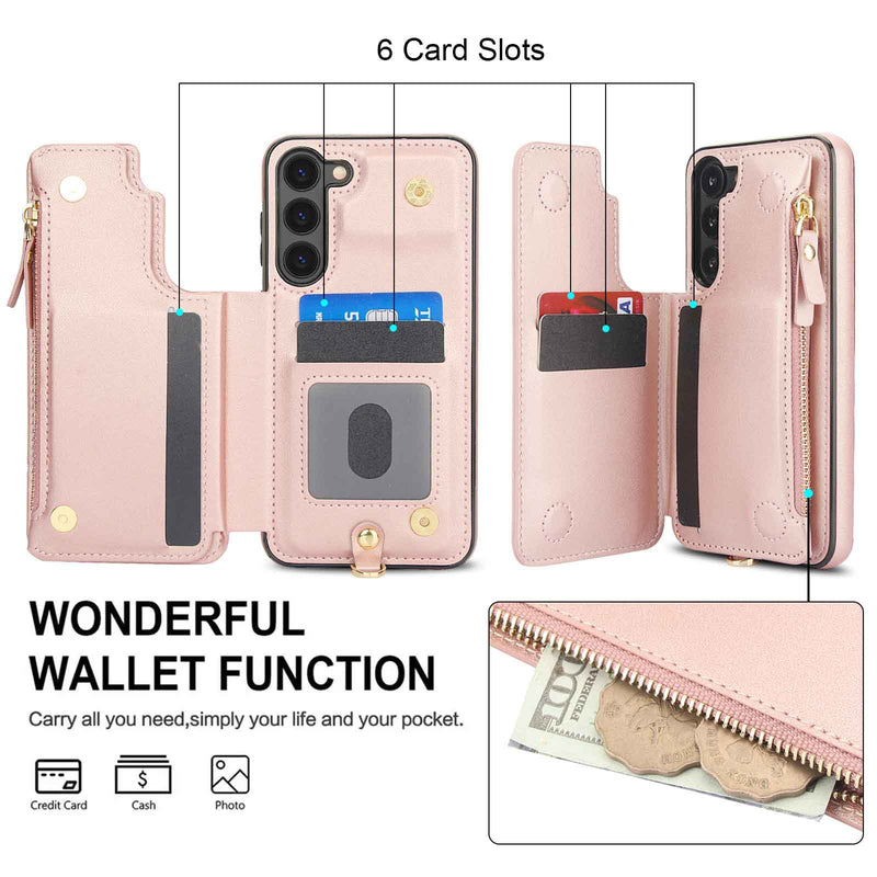 Load image into Gallery viewer, [With Card Slot] Samsung Galaxy S21/Plus/Ultra/FE - PU Leather RFID Blocking Wallet Series Stand Case With Long + Short Lanyard
