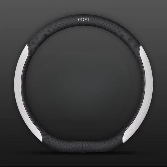 Audi PU Leather Steering Wheel Cover with Heat-Pressed Embossed Texture For A5, A6, A7, A8L, Q2L, Q3, Q4, Q5L, Q7, Q8
