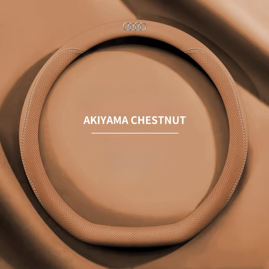 Audi Genuine Leather Breathable Steering Wheel Cover for Q5L, A4L, A6L, A3, A5, A7, A8, Q3, Q7, Q8