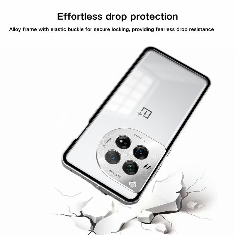 Load image into Gallery viewer, OnePlus 12 (PJD110, CPH2573, CPH2581, CPH2583) - Metal Frame Shockproof Frosted Phone Case
