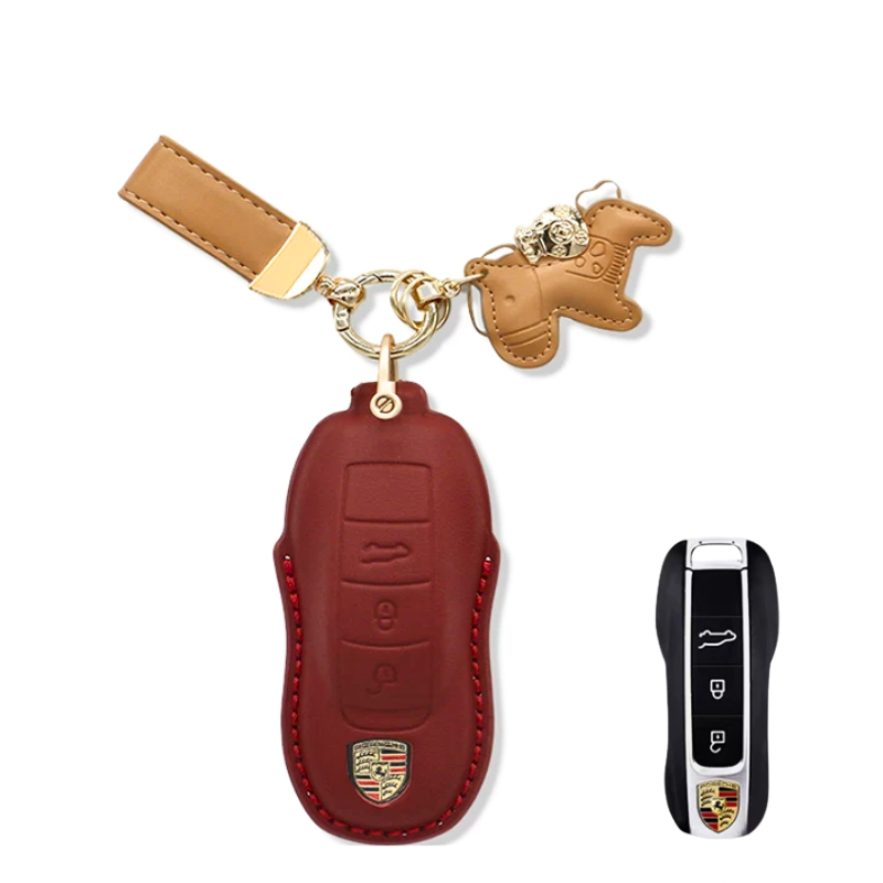 Load image into Gallery viewer, Porsche Genuine Leather Full Wrap Key Fob Case For Panamera, Cayenne, 911, Macan, Boxster, Cayman, 718 - i-Station Mobile Phone &amp; Electronic Device Repair and Accessories
