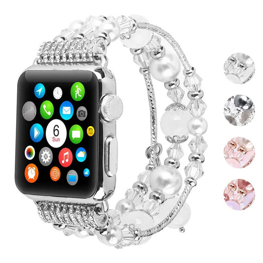 Apple Watch Series 1/2/3/4/5/6/SE/7 Gen - Fashion Agate Beaded Watch Band Chain