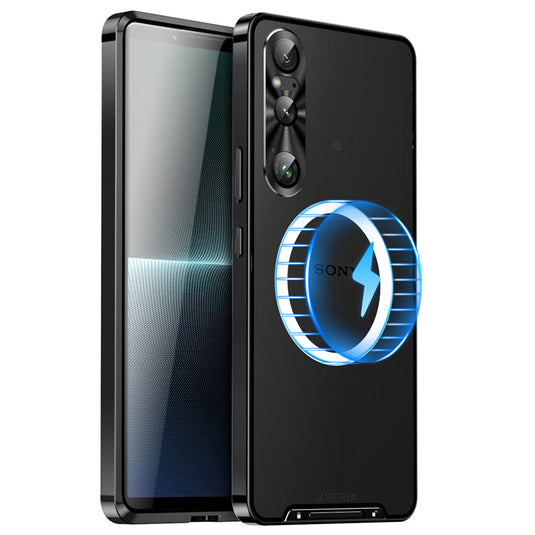 Sony Xperia 1 VI - Shockproof Aluminum Metal Bumper Magnetic Matte Back Cover Case