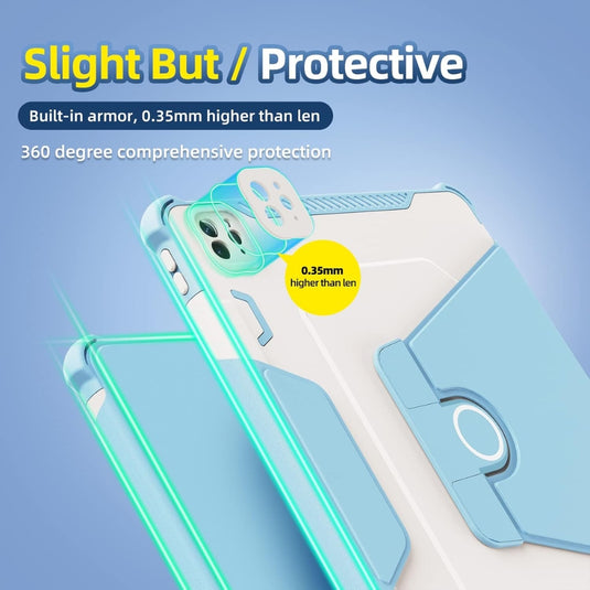 [With Pen Slot] Apple iPad 10.2" 7th/8th/9th (2019/2020/2021) - TPU+PC 2 in 1 Flip Style Smart Wake Up Stand Protective Case