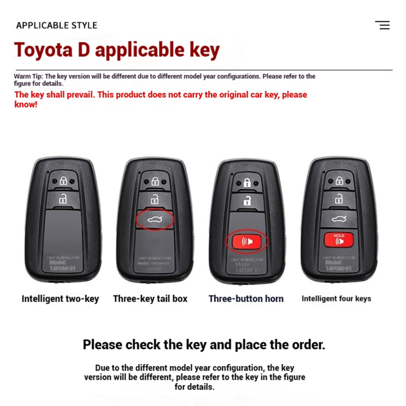 Load image into Gallery viewer, Toyota Metal Shell &amp; Soft Silicone Full Protection Key Case For Camry RAV4 Highlander Avalon C-HR Prius Corolla
