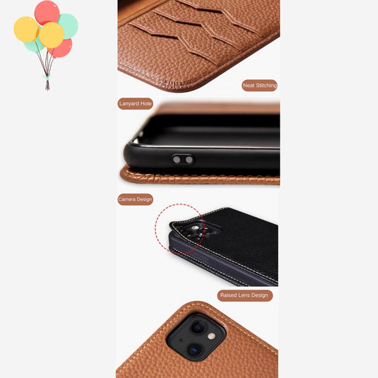 [With Card Slot][Snap Buckle] Apple iPhone 8 / 8 Plus - TPU Shockproof Magnetless Genuine Leather Flip Wallet Series Stand Case