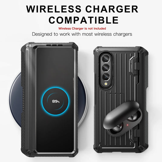 [With Pen Slot] [With Stand] Samsung Galaxy Z Fold 3(SM-F926) - 360° Full Coverage Shockproof Phone Case