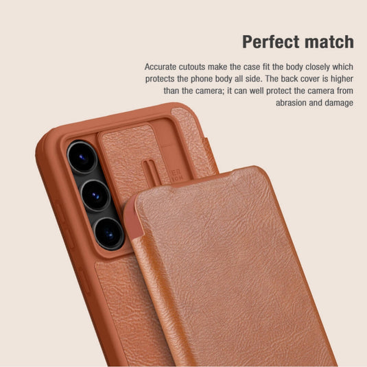 Samsung Galaxy S24 FE - NILLKIN Qin Pro Series Sliding Camera Cover Design Leather Phone Case