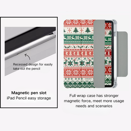 [Detachable][Built-in Pen Slot] Apple iPad 10.9/11'' 10/11th Gen (2022/2025) Christmas Magnetic Double-Sided Full-Cover Protective Case - i-Station Mobile Phone & Electronic Device Repair and Accessories