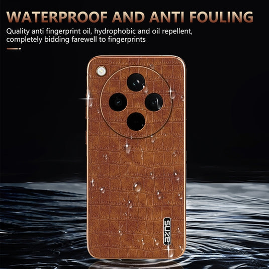 OPPO Find X7/Ultra - Electroplated Frame Crocodile Texture Full-Coverage Shockproof Phone Case