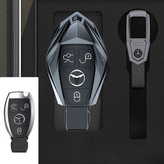 Mercedes Benz Mecha Style Zinc Alloy Car Key Fob Case Cover For Benz A, B, C, E, S, G-Class, GLA, GLB, GLC, GLE, GLS, CLA, CLS, EQC - i-Station Mobile Phone & Electronic Device Repair and Accessories