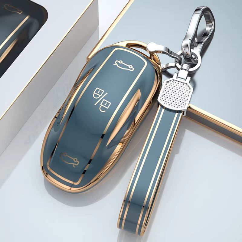 Load image into Gallery viewer, Tesla TPU + Plating Finish Car Key Fob Protective Cover Case For Model S, X
