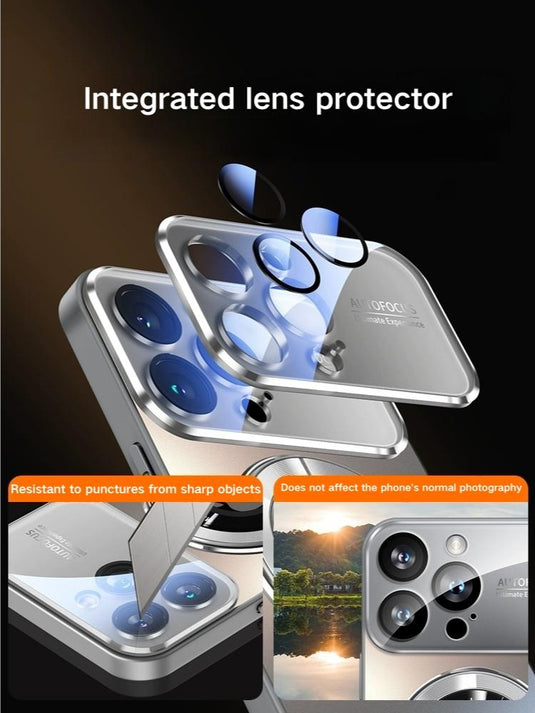 [Integrated Lens Cover] Apple iPhone 15/Plus/Pro/Max - PET + Metal 2 in 1 Magsafe Magnetic Matte Protective Case