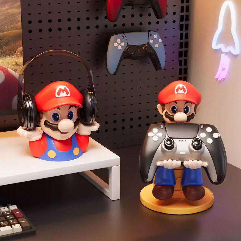 Load image into Gallery viewer, Mario-Style Headset Stand &amp; Game Controller Organizer for PS5, Xbox, Nintendo Switch
