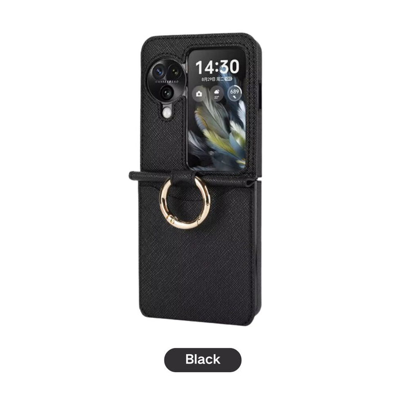 Load image into Gallery viewer, [With Card Slot] OPPO Find N3 Flip (PHT110) - Fashion PU Leather Essentials Series Case With Finger Ring
