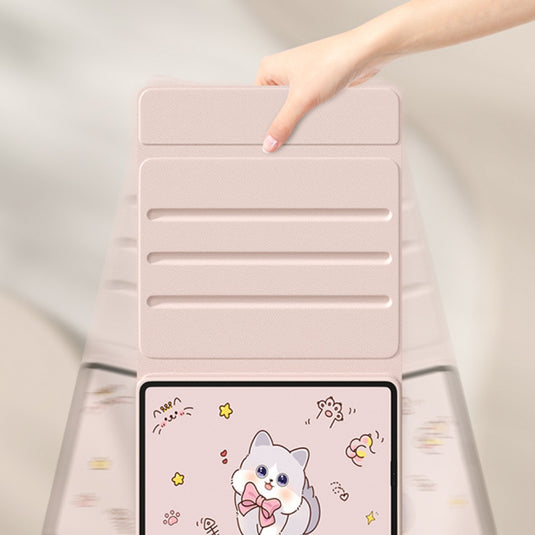 [With Pen Slot] Apple iPad 9.7" 5th/6th Gen (2017/2018) - Cartoon Free Rotation Magnetic Adsorption Case With Backlight and Touchpad Keyboard