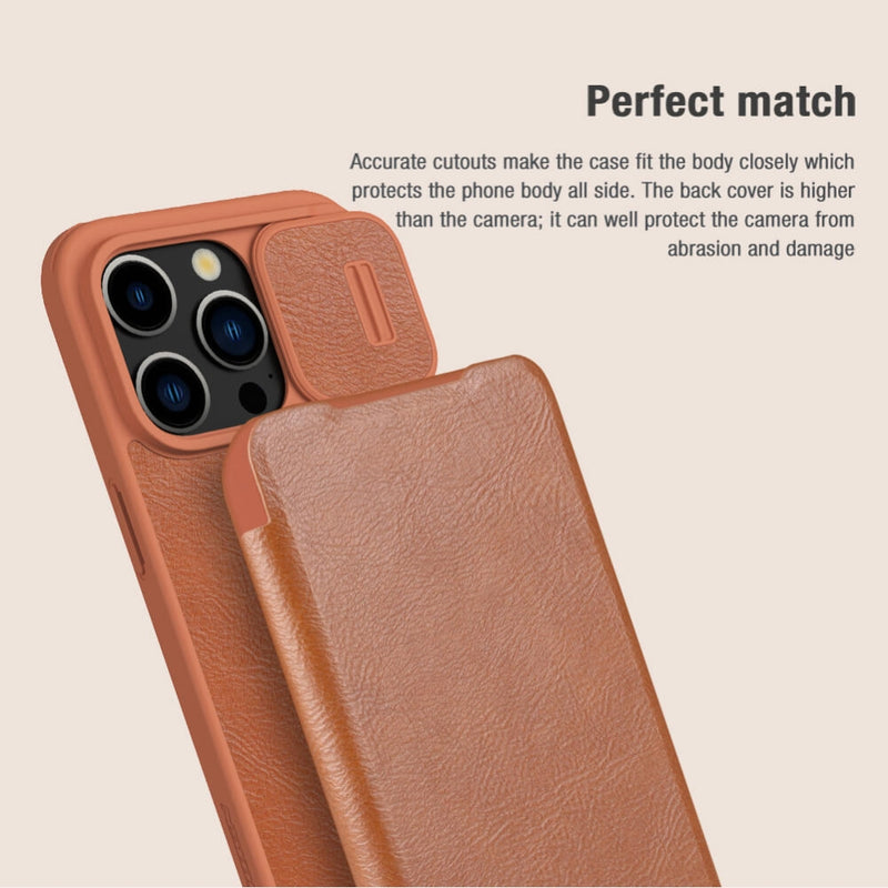 Load image into Gallery viewer, Apple iPhone 15 /Plus/Pro/Max - NILLKIN Qin Pro Series Flip Camera Cover Design Leather Phone Case
