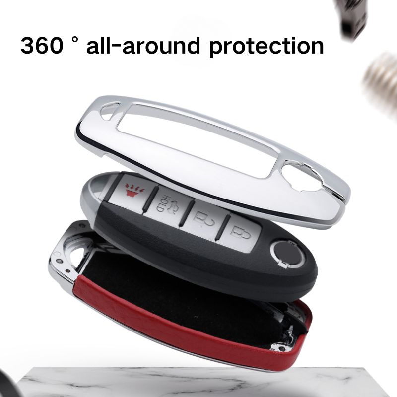 Load image into Gallery viewer, Nissan Zinc Alloy + PU Leather Car Key Fob Case Cover For Serena, Elgrand, Skyline, X-Trail, NoteCube,  March
