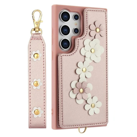 [With Card Slot] Samsung Galaxy A14 4G (A145) / A14 5G (A146) - Flower-decorated Leather Wallet Series Stand Case