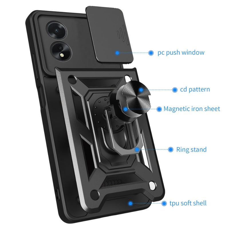 Load image into Gallery viewer, OPPO A98 5G (CPH2529) - Shockproof Armour Heavy Duty Phone Case with Ring Holder &amp; Camera Protection - Polar Tech Australia
