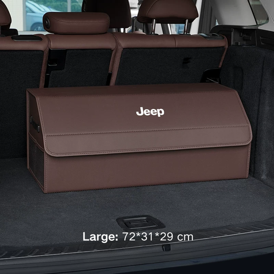 Jeep Microfiber Leather Car Trunk Storage Box for Cherokee, Renegade, Compass, Grand Cherokee, Wrangler, Gladiator
