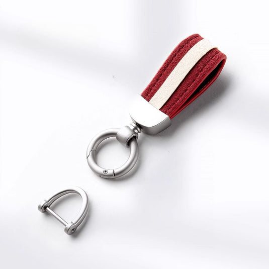Premium Alcantara Two-Tone Matte Car Key Fob Keychain