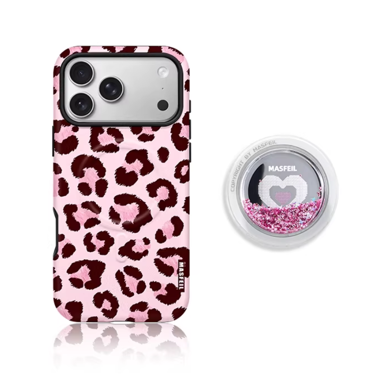 Load image into Gallery viewer, [Magsafe Compatible] Apple iPhone 17/Air/Pro/Max - Minimalist Leopard Print Shockproof Stand Case
