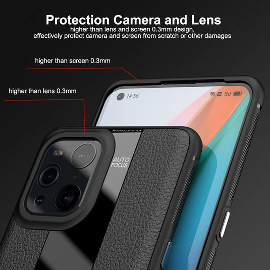 OPPO Find X5/Pro - Luxurious Litchi-Texture Silicone Protective Case