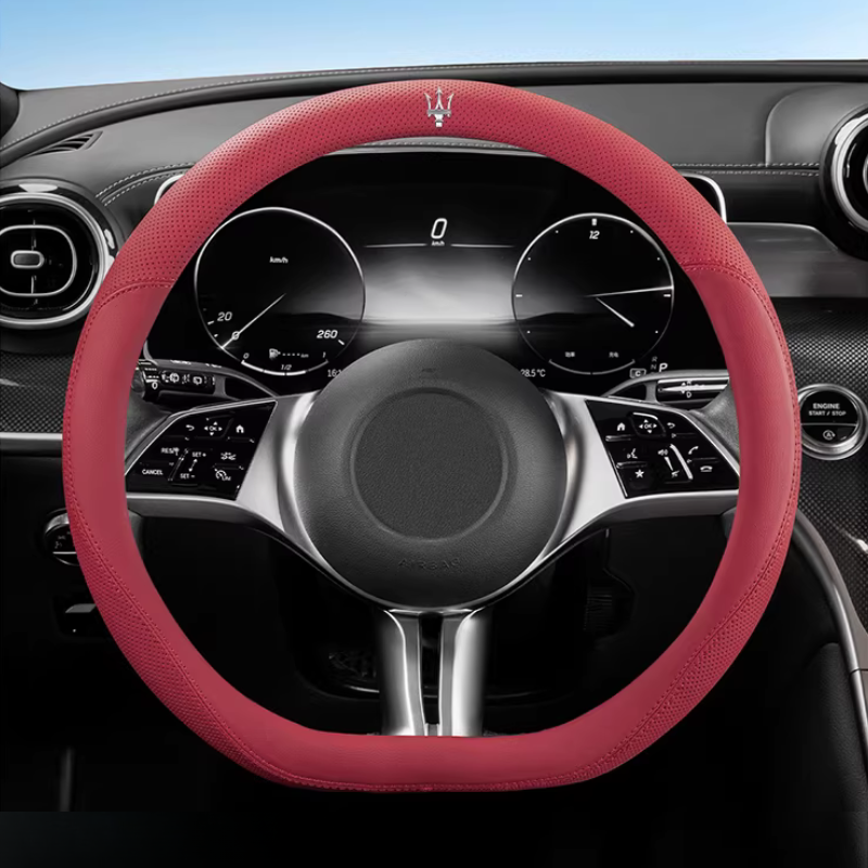 Load image into Gallery viewer, Maserati Nappa Leather Breathable Steering Wheel Cover for Quattroporte, Ghibli, Levante, MC20 - i-Station Mobile Phone &amp; Electronic Device Repair and Accessories
